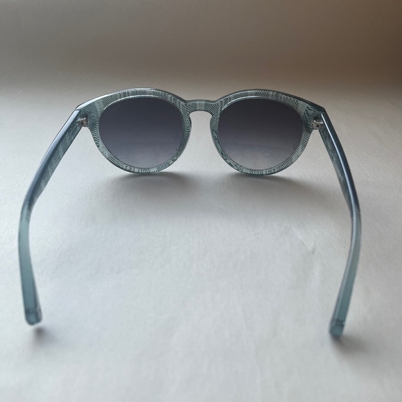 Coach Perforated Legacy Wristlet Leather Logo Clutch Bag Purse Bag Blue/Yellow - Picture 4 of 9